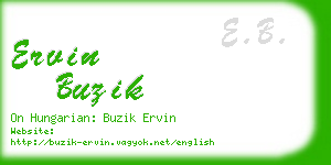 ervin buzik business card